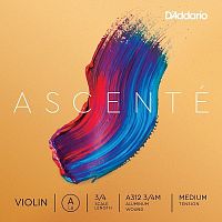 Струна для скрипки D'ADDARIO A312 3/4M ASCENTÉ VIOLIN SINGLE A STRING 3/4 Scale Medium Tension - JCS.UA
