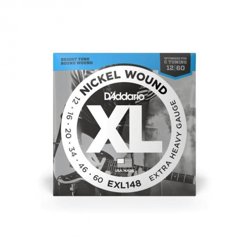 Струни DADDARIO EXL148 XL NICKEL WOUND EXTRA HEAVY (12-60) - JCS.UA