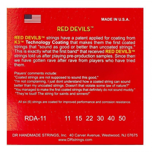 Cтруны DR STRINGS RDA-11 RED DEVILS ACOUSTIC - CUSTOM LIGHT (11-50) - JCS.UA фото 3