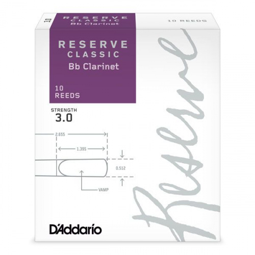 Трости для кларнета D'ADDARIO DCT1030 Reserve Classic Bb Clarinet #3.0 - 10 Box - JCS.UA