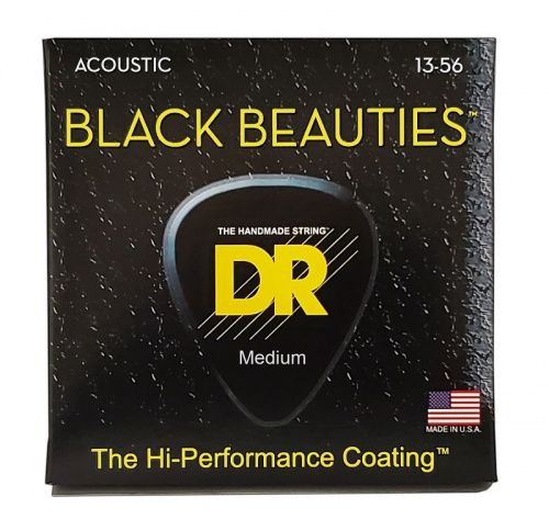 Cтруны DR STRINGS BKA-13 BLACK BEAUTIES ACOUSTIC - MEDIUM (13-56) - JCS.UA