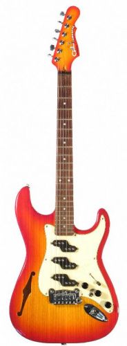 Электрогитара G&L COMANCHE Semi-Hollow (Cherryburst, rosewood, 3-ply Vintage Creme). №CLF51363 - JCS.UA