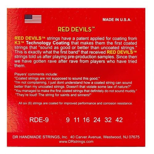 Cтруны DR STRINGS RDE-9 RED DEVILS ELECTRIC - LIGHT (9-42) - JCS.UA фото 3