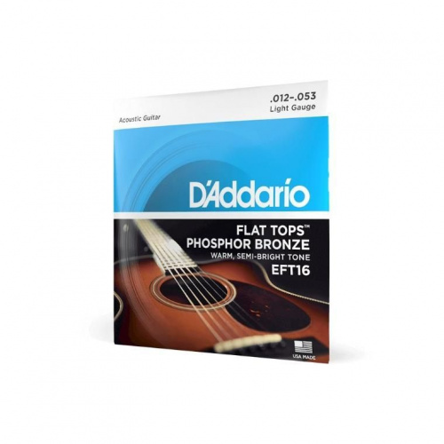 Струны для акустической гитары DADDARIO EFT16 FLAT TOPS PHOSPHOR BRONZE LIGHT (12-53) - JCS.UA фото 2