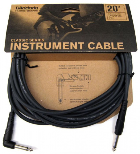 Инструментальный кабель D'ADDARIO PW-CGTRA-20 Classic Series Instrument Cable (6m) - JCS.UA фото 5