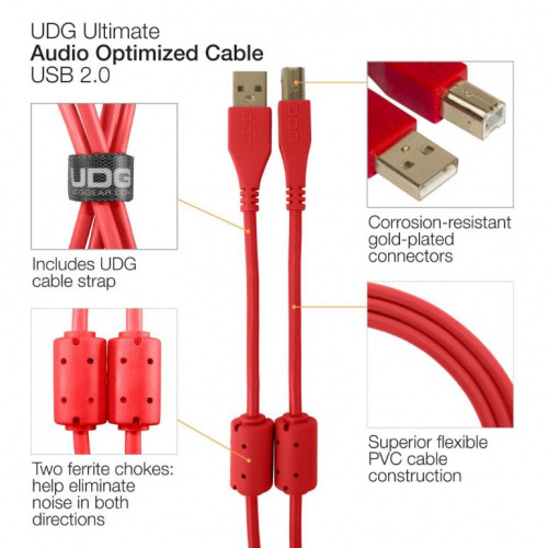 Кабель UDG Ultimate Audio Cable USB 2.0 A-B Red Straight 1m - JCS.UA фото 4