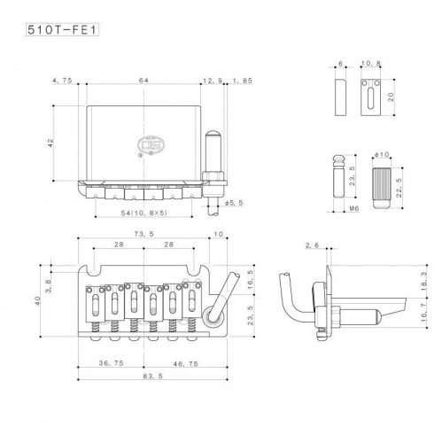 Тремоло для электрогитары GOTOH 510T-FE1 (C) - JCS.UA фото 2