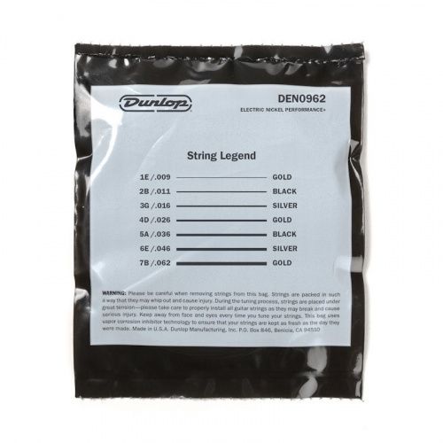 Струны DUNLOP DEN09627 NICKEL WOUND ELECTRIC GUITAR STRINGS 09-62 | 7-STRING - JCS.UA фото 3
