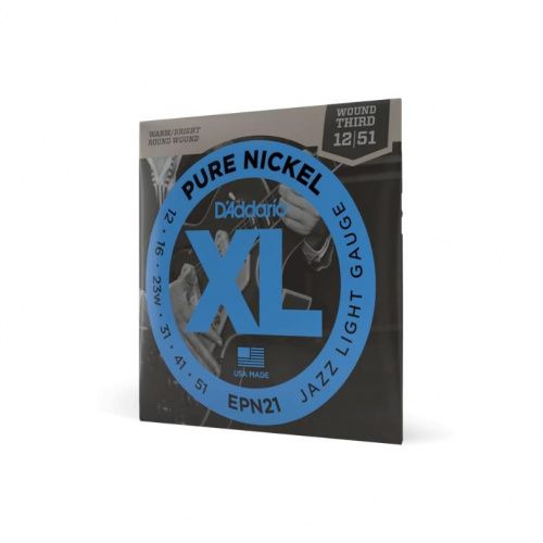 Струны DADDARIO EPN21 XL PURE NICKEL JAZZ LIGHT (12-51) - JCS.UA фото 2