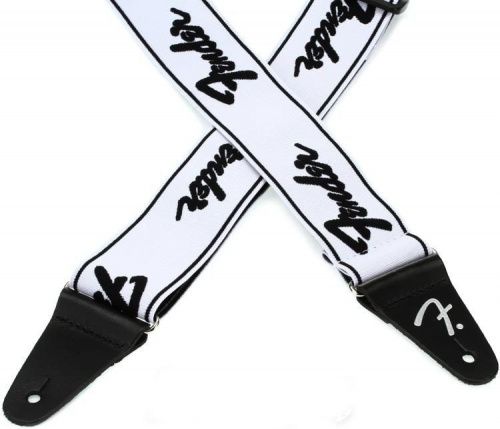 Ремень FENDER WEIGHLESS 2'' RUNNING LOGO STRAP WHITE/BLACK - JCS.UA фото 2