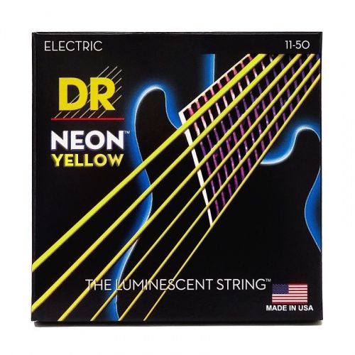 Струны DR STRINGS NYE-11 NEON YELLOW ELECTRIC - HEAVY (11-50) - JCS.UA
