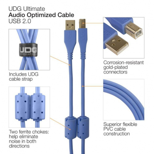 Кабель UDG Ultimate Audio Cable USB 2.0 A-B Blue Straight 1m - JCS.UA фото 4