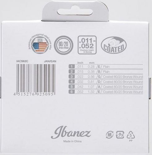 Струни для акустичних гітар IBANEZ IACS62C ACOUSTIC GUITAR STRING 11-52 - JCS.UA фото 2