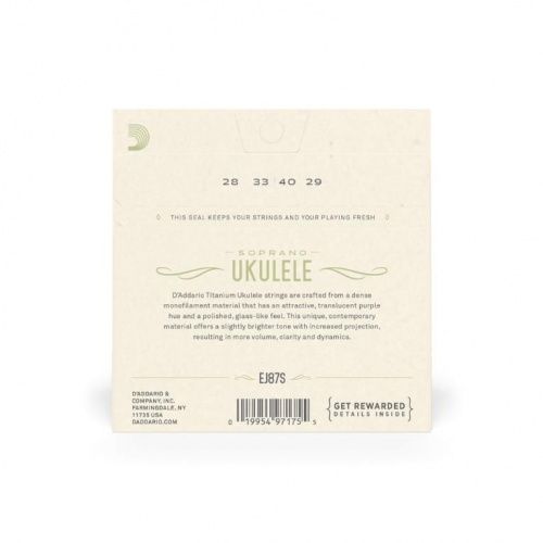 Струны для укулеле DADDARIO EJ87S TITANIUM UKULELE SOPRANO - JCS.UA фото 3
