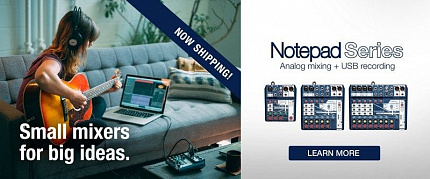 Новое поступление! Микшерные пульты Soundcraft Notepad поступили в продажу!