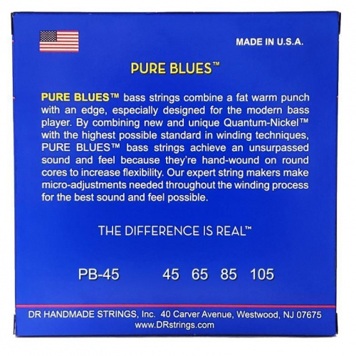 Струни DR STRINGS PB-45 PURE BLUES BASS - MEDIUM (45-105) - JCS.UA фото 3