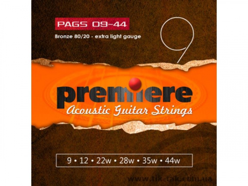 Струни для акустичної гітари PREMIERE ACOUSTICS STRINGS PAGS09-44 - JCS.UA