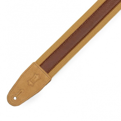 Ремень LEVY'S MC2CG-TAN-TAN Cotton Combo Guitar Strap – Tan Cotton with Tan Leather Strip - JCS.UA фото 2