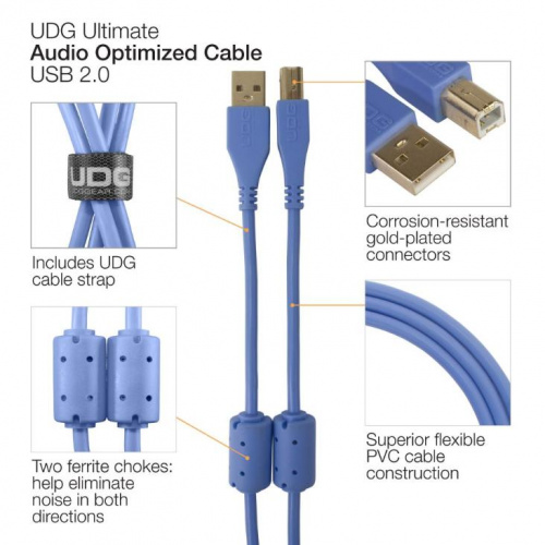 Кабель UDG Ultimate Audio Cable USB 2.0 A-B Blue Angled 1m - JCS.UA фото 4