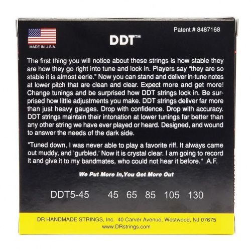 Струны DR STRINGS DDT5-130 DDT DROP DOWN TUNING BASS 5-STRING - MEDIUM (45-130) - JCS.UA фото 2