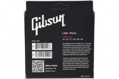 Струни для електрогітар GIBSON SEG-LES LES PAUL PREMIUM ELECTRIC GUITAR STRINGS 10-46 LIGHT - JCS.UA фото 2