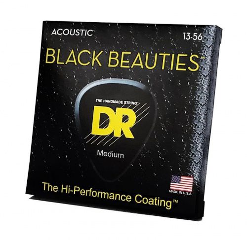 Cтруны DR STRINGS BKA-13 BLACK BEAUTIES ACOUSTIC - MEDIUM (13-56) - JCS.UA фото 2