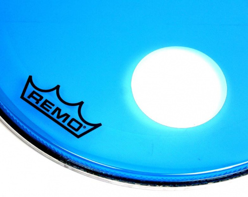 Пластик для барабана REMO POWERSTROKE3 22" COLORTONE BLUE WITH 5" OFFSET HOLE - JCS.UA фото 2